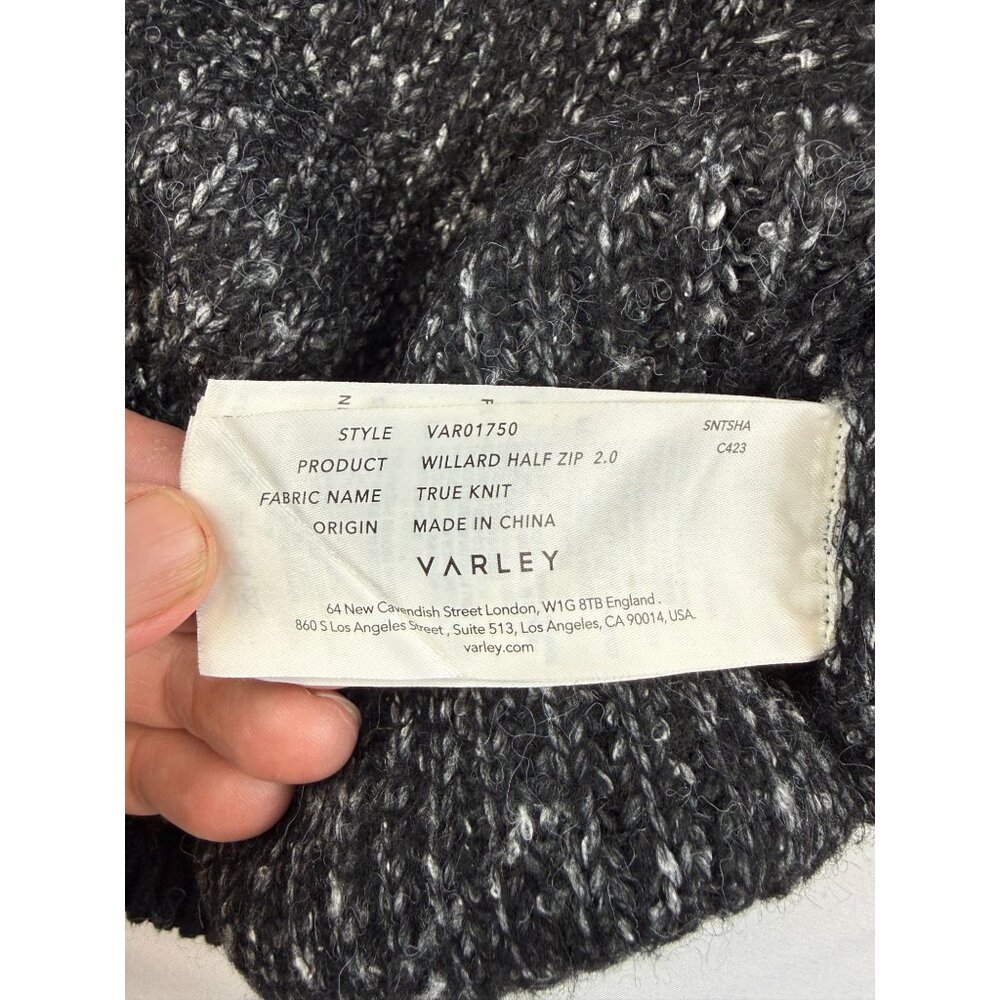 Varley Sweater Willard Half Zip Womens Medium Chunky Knit Pullover Black $178 - Picture 9 of 10